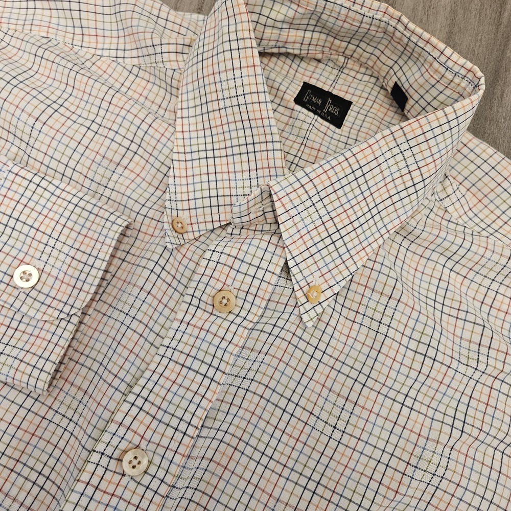 GITMAN BROS. 16-33 Multicolored Check Men's Long Sleeve Dress Shirt Button Down